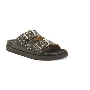 PLAKTON Black Made In Spain Hotelre Comfort Footbed Sandals